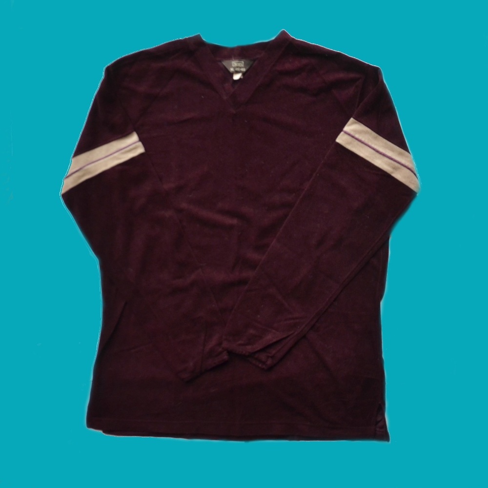 vintage 70s/80s Sears burgundy v-neck shirt